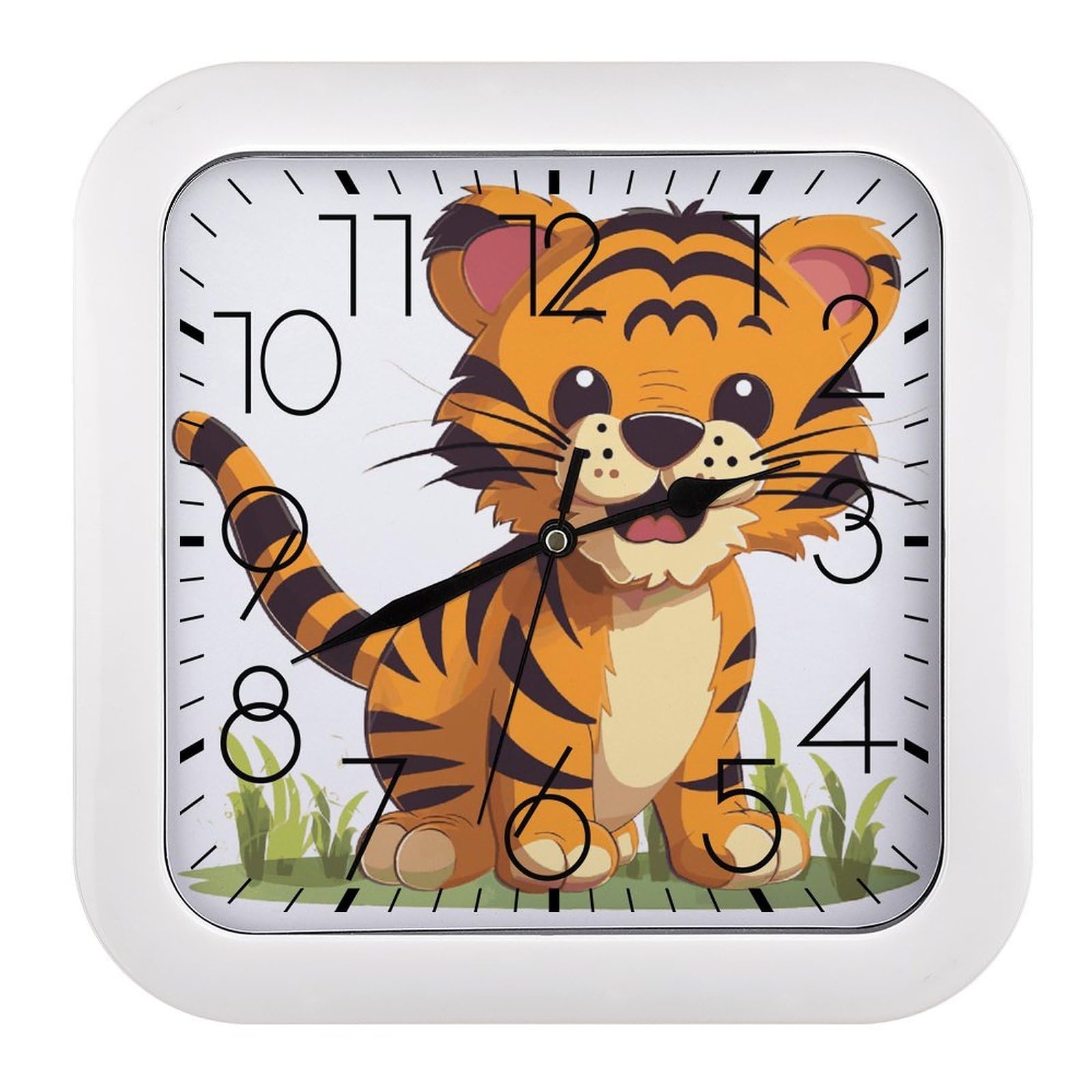 Horloge murale carrée moderne et minimaliste MUSM à piles pour salon