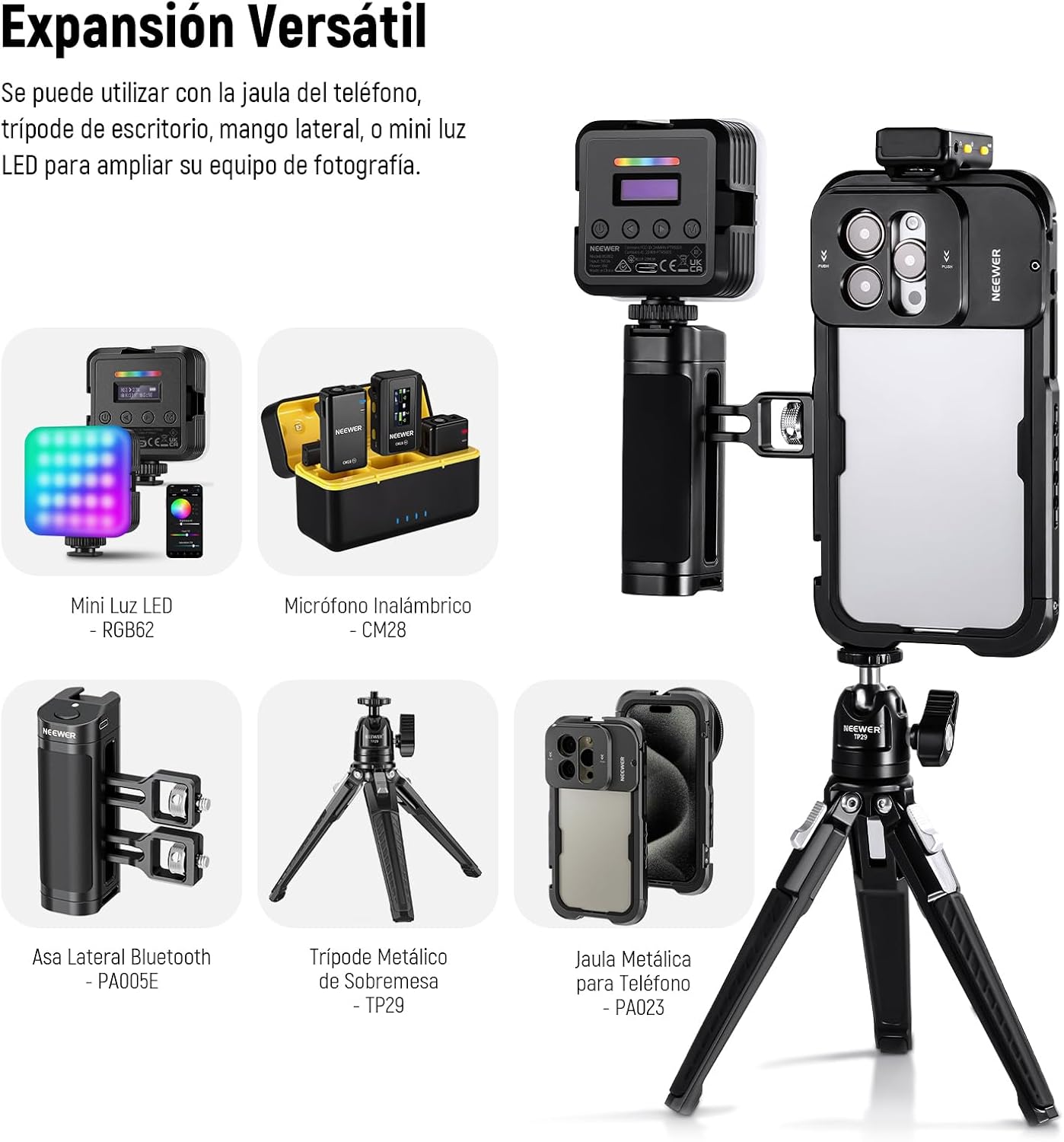 NEEWER CM28 Micrófono Solapa Inalámbrico Sistema, Cancelación Ruido de 1 Clic, 4GB Almacenamiento para 9Hrs48KHz 16 bit Audio sin Comprimir, Micrófono Solapa Compatible con iPhone/Android/PC/Cámara 11
