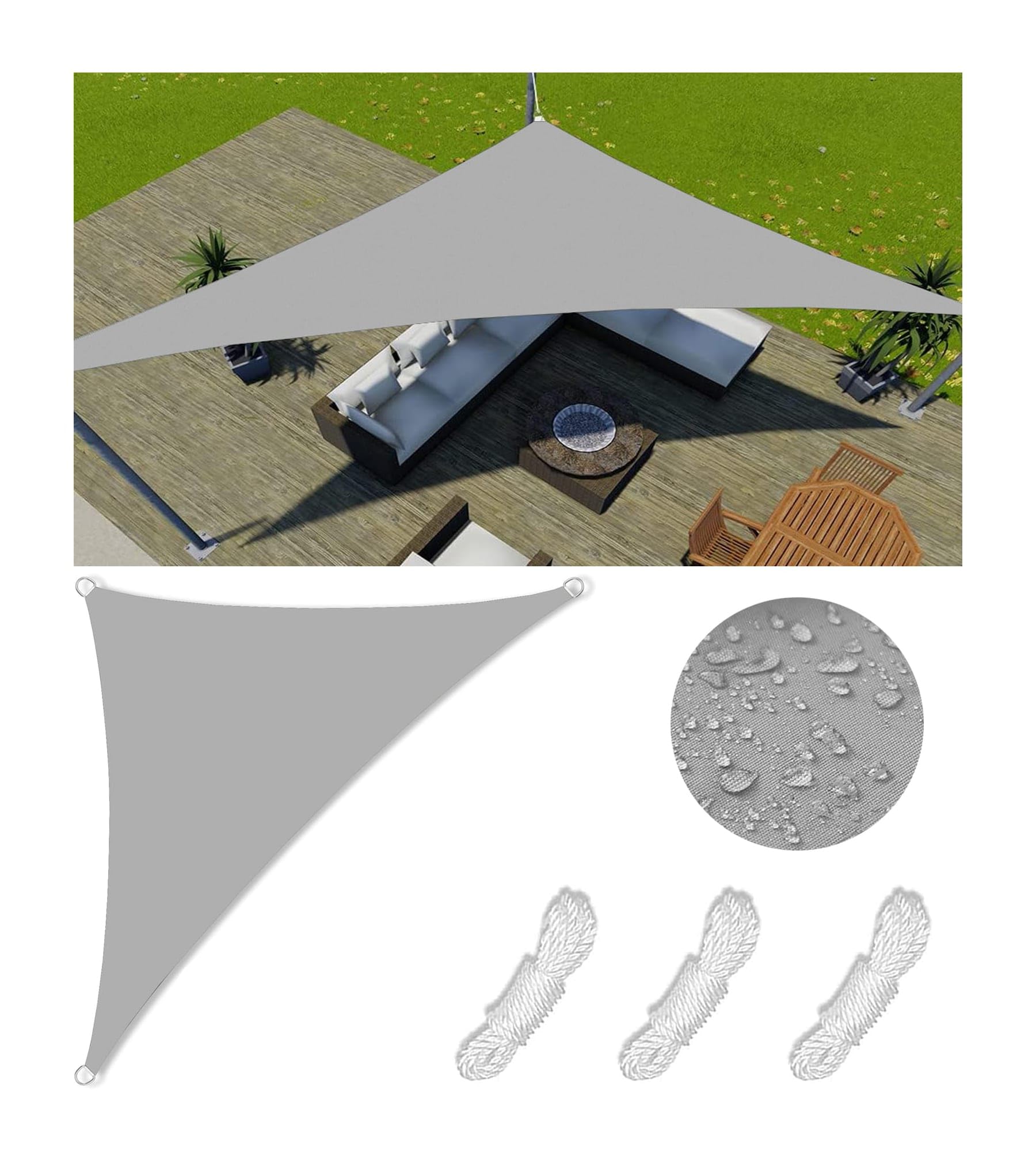 Voile d'ombrage de terrasse imperméable pour ombrager le repas