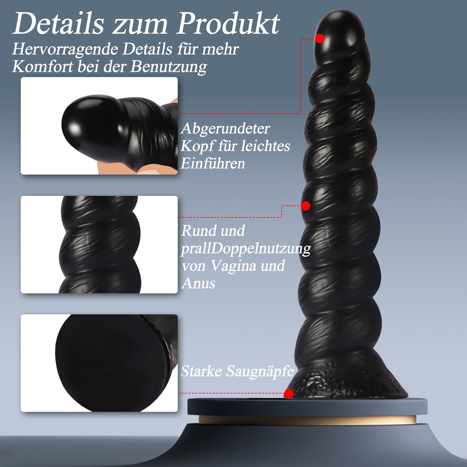 Palline anali Plug Anale, Plug Analesex Dildo Anale-dilatatore Massaggio Prostatico, Giocattoli Sessuali Anali per uomini e donne (Nero, M)