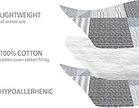 Vista 146 de Homzard King Size Quilt Set, Grey White Snowflake Striped Comforter Set,Cotton Gray Bedspread King Size, Lightweight Comforter Fall Bedding 3 Piece