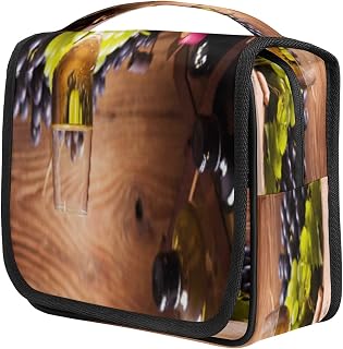 Bolsa de higiene pessoal de viagem pendurada uvas de vinho tinto, organizador de maquiagem portátil à prova d'água, bolsa de maquiagem de grande capacidade, bolsa de cosméticos de viagem, bolsa de higiene pessoal pendurada para mulheres e homens bolsa de natal