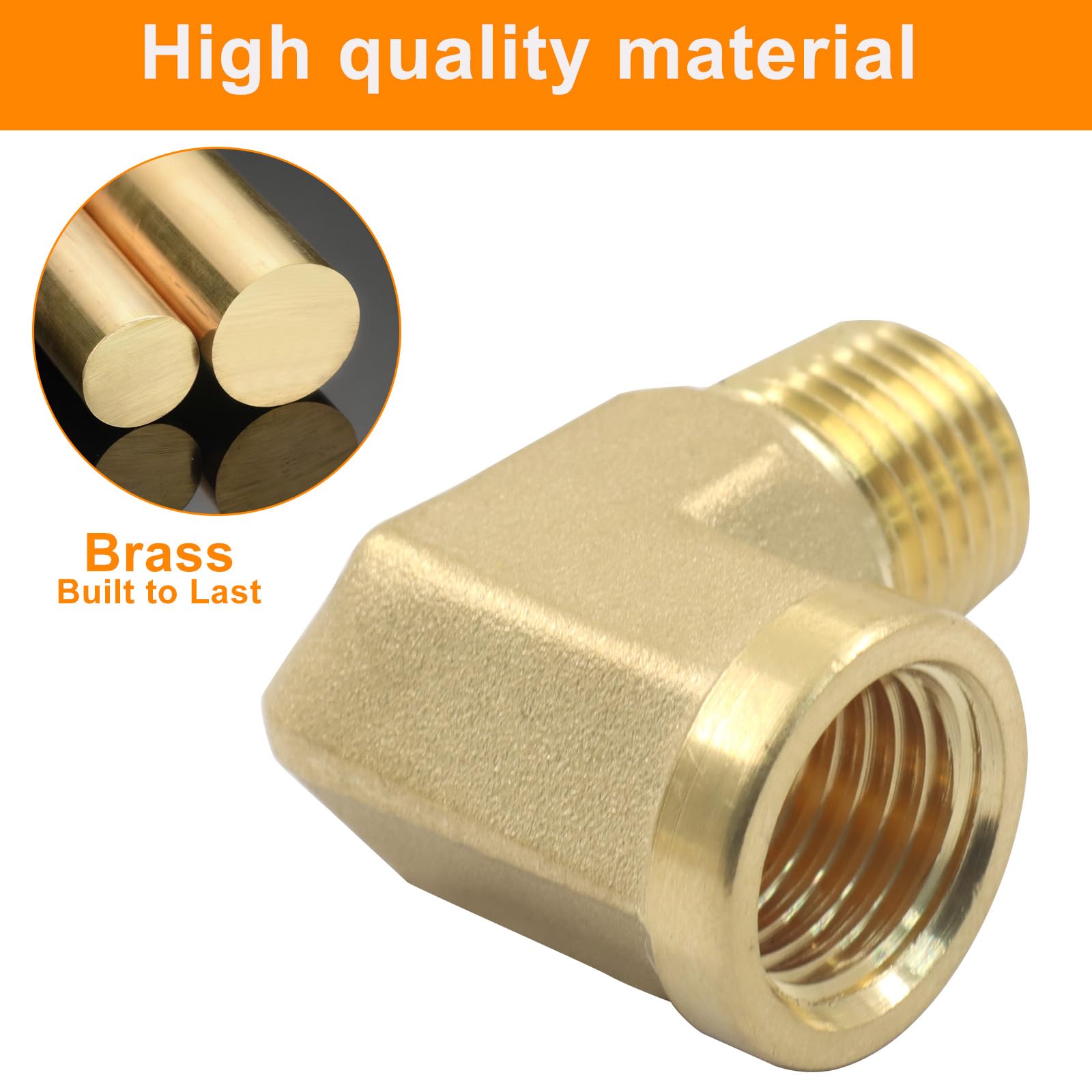 2 accesorios de latón con codo de 90 grados, NPT macho de 1/4 pulgadas a hembra NPT de 1/4 pulgadas, conector de fontanería forjado resistente a alta presión y temperatura para aire, gas