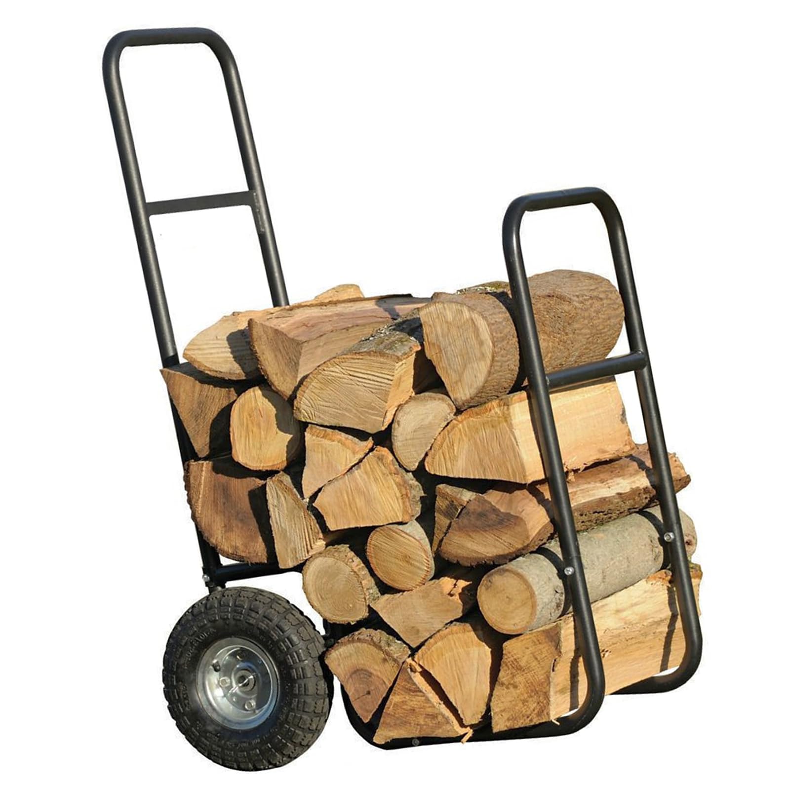 Carrello per legna da ardere con ruote grandi, capacità di carico 250 libbre, trasportatore carrelli tutti i terreni lo spostamento della del camino allo stoccaggio all'aperto al coperto