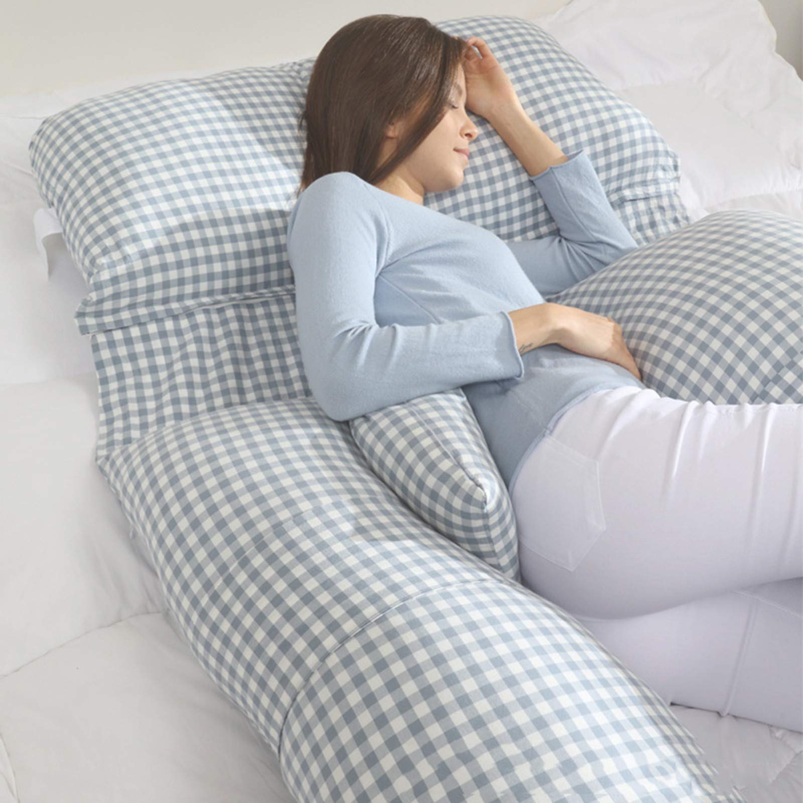 Pregnancy Body Pillow With Cotton Cover, U-Shaped Waist Pillow Maternity Pillows Full Body Pillow For Pregnant Women And Pain Relief 1,180 * 110 * 80cm