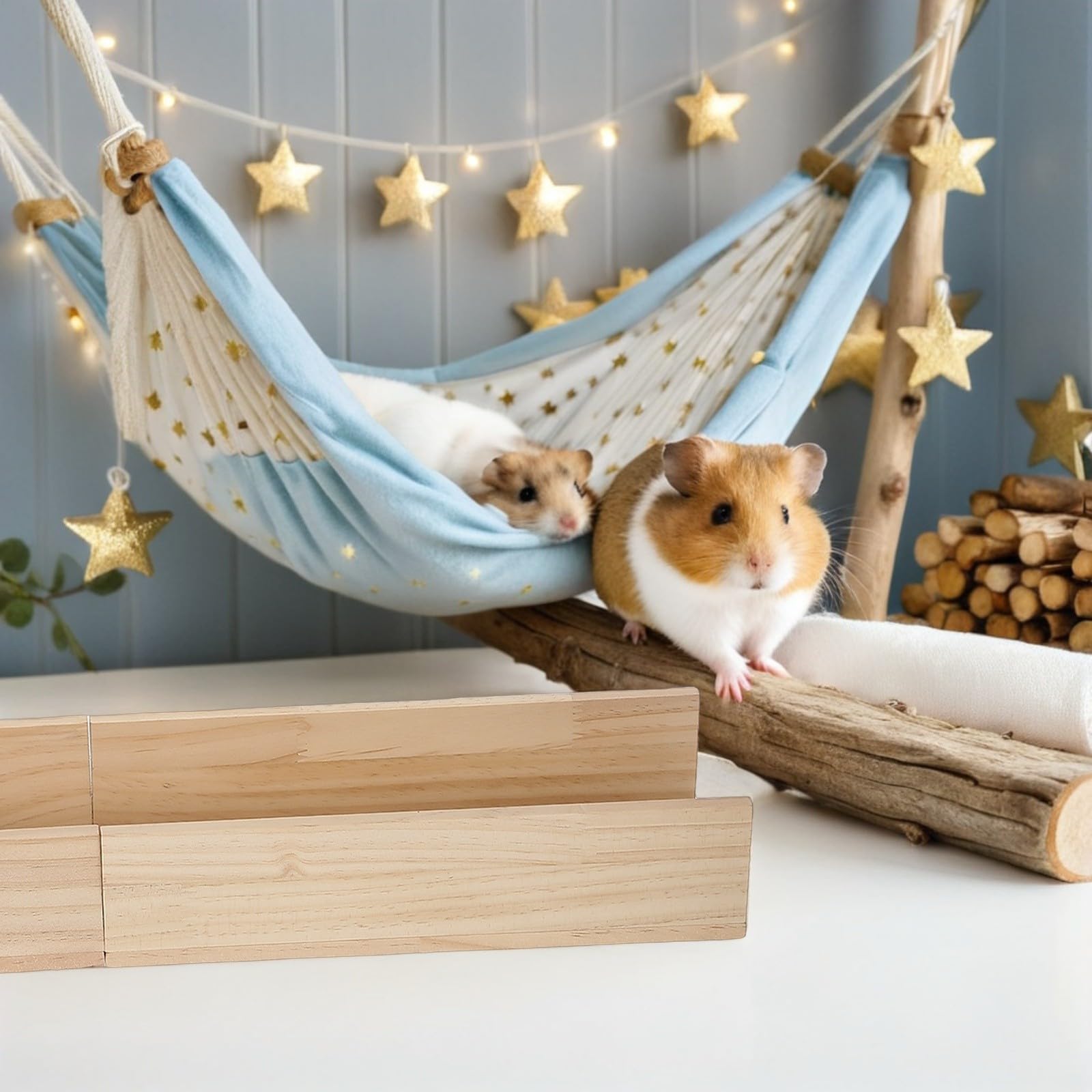 Holzrampe für Meerschweinchen mit Natürlichem Material und Sicherer Konstruktion für Haustierkäfig und Aktiven Spielplatz in Khaki Farbe