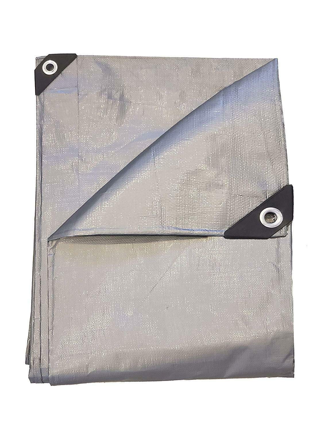 HD Extra Thick (14 Mil) 3-Layer Silver Tarp (8'X12')