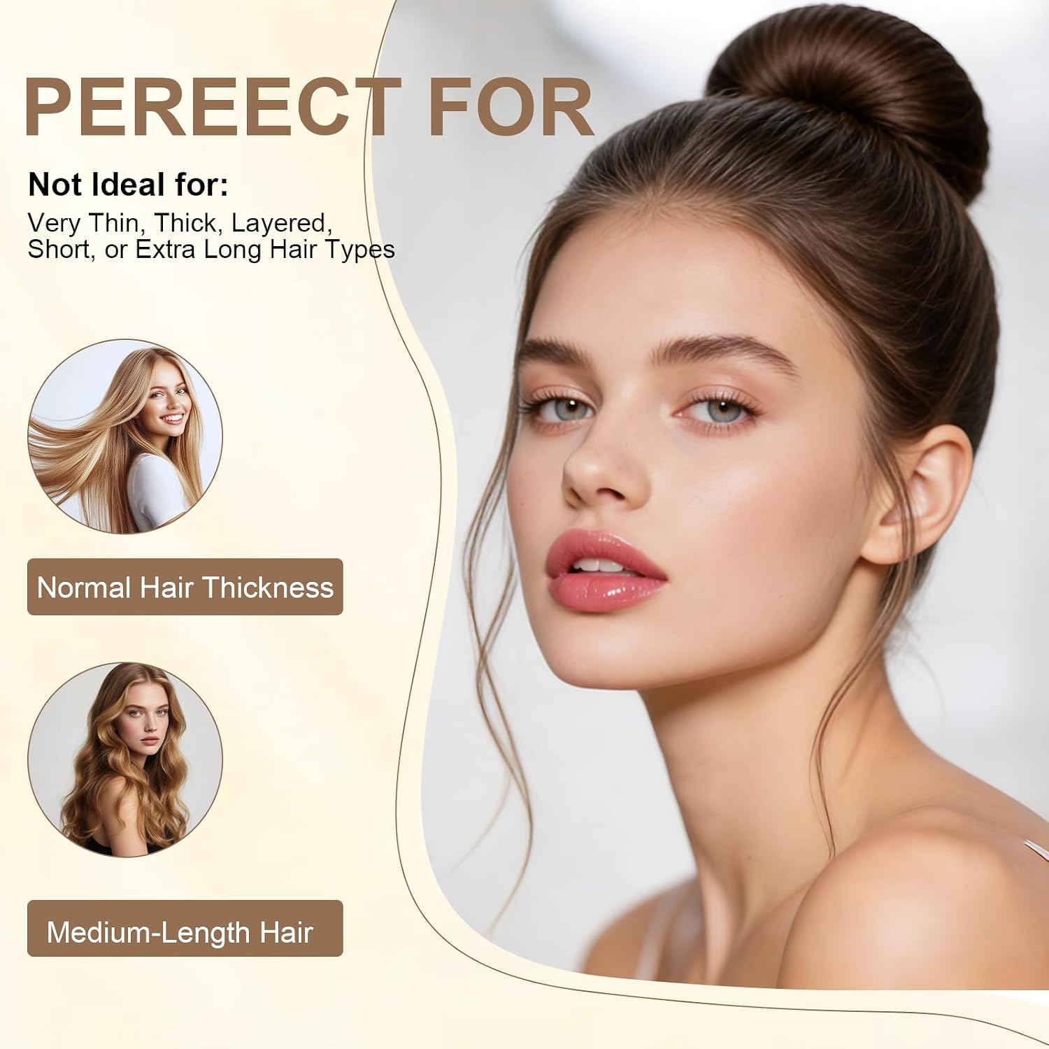 Women's Bun Maker Tool - French Twist Fold Wrap Snap Hair Accessories - Ballet Bun for Women and Kids (Dark Brown)