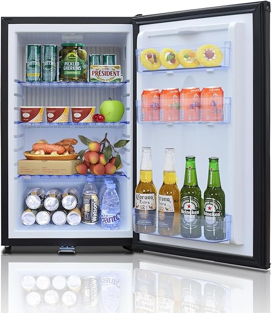 SMETA 12V Fridge, 2 way fridge 12V 240V [Upgraded], Camping Fridge 50L Campervan Fridge with Lock for Van, RV, Office, Dorm, Hotel Reversible Door|Black