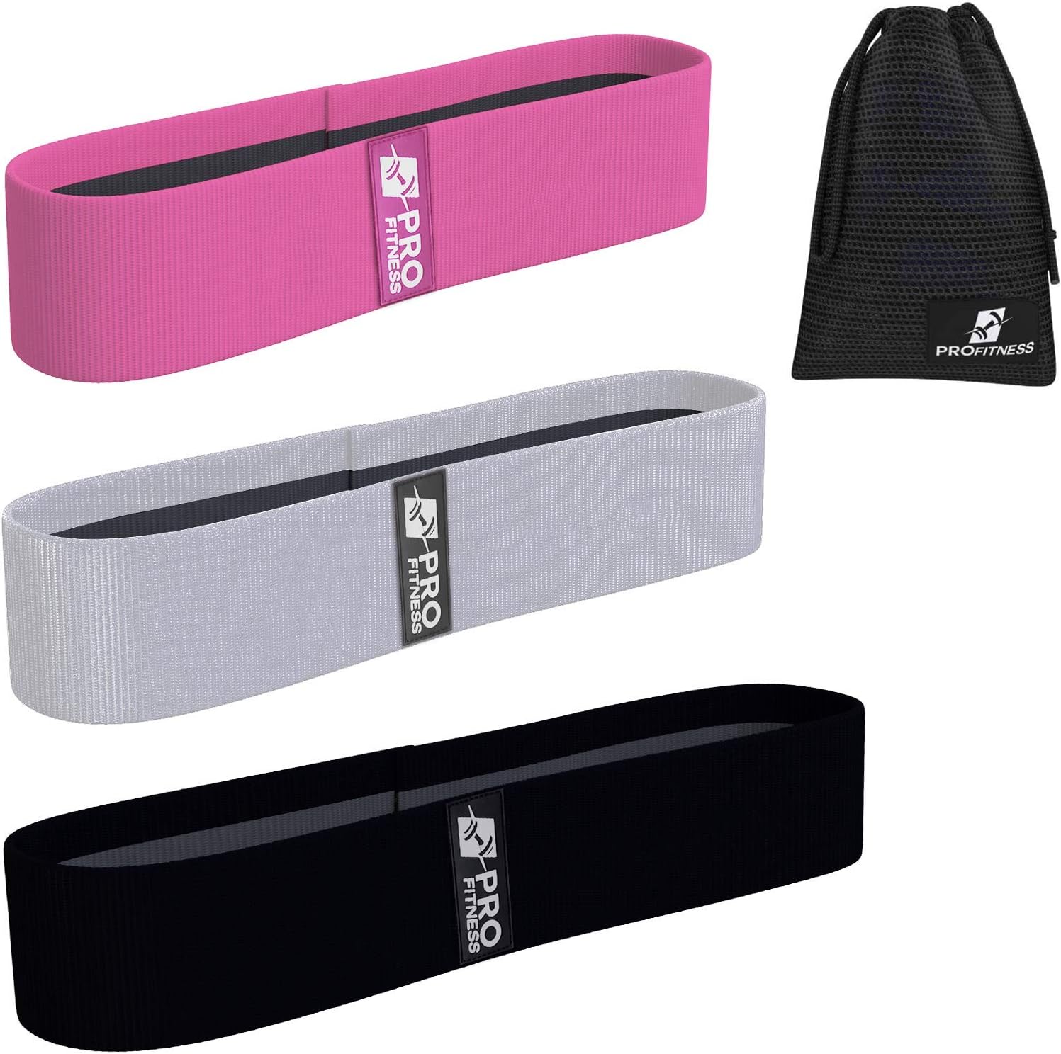 ProFitness Hip Resistance Bands for Legs and Butt | Fabric Non-Slip, Durable Resistance Circle Loop Bands for Full Body Workouts, Strength & Stamina