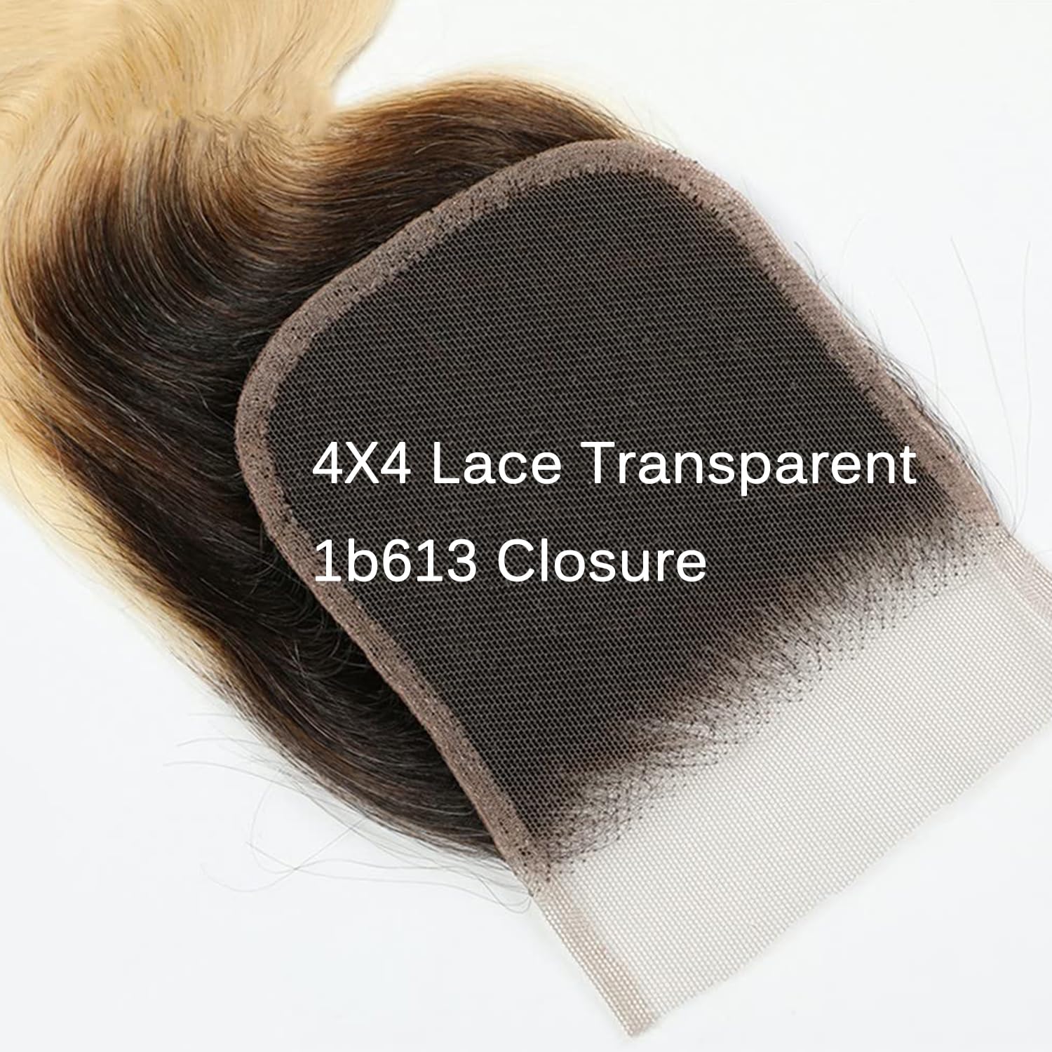 Ombre Closure Blonde 1B/613 Body Wave 22 Inch Ash Dark Roots 1B 4x4 Transparent Lace With Baby Hair 12A Grade Brazilian Virgin Real Human Hair High Density