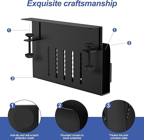 Miniatura 6 de Black Desk Side Storage, Clamp on Desk Organizers and Storage, Office Desk Organizer with Pencil Holder, File Organizer for Desk, Teacher Desk Home