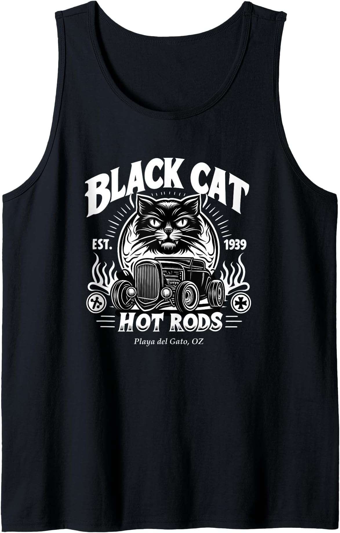 Black Cat Hot Rods T-Shirt Tank Top
