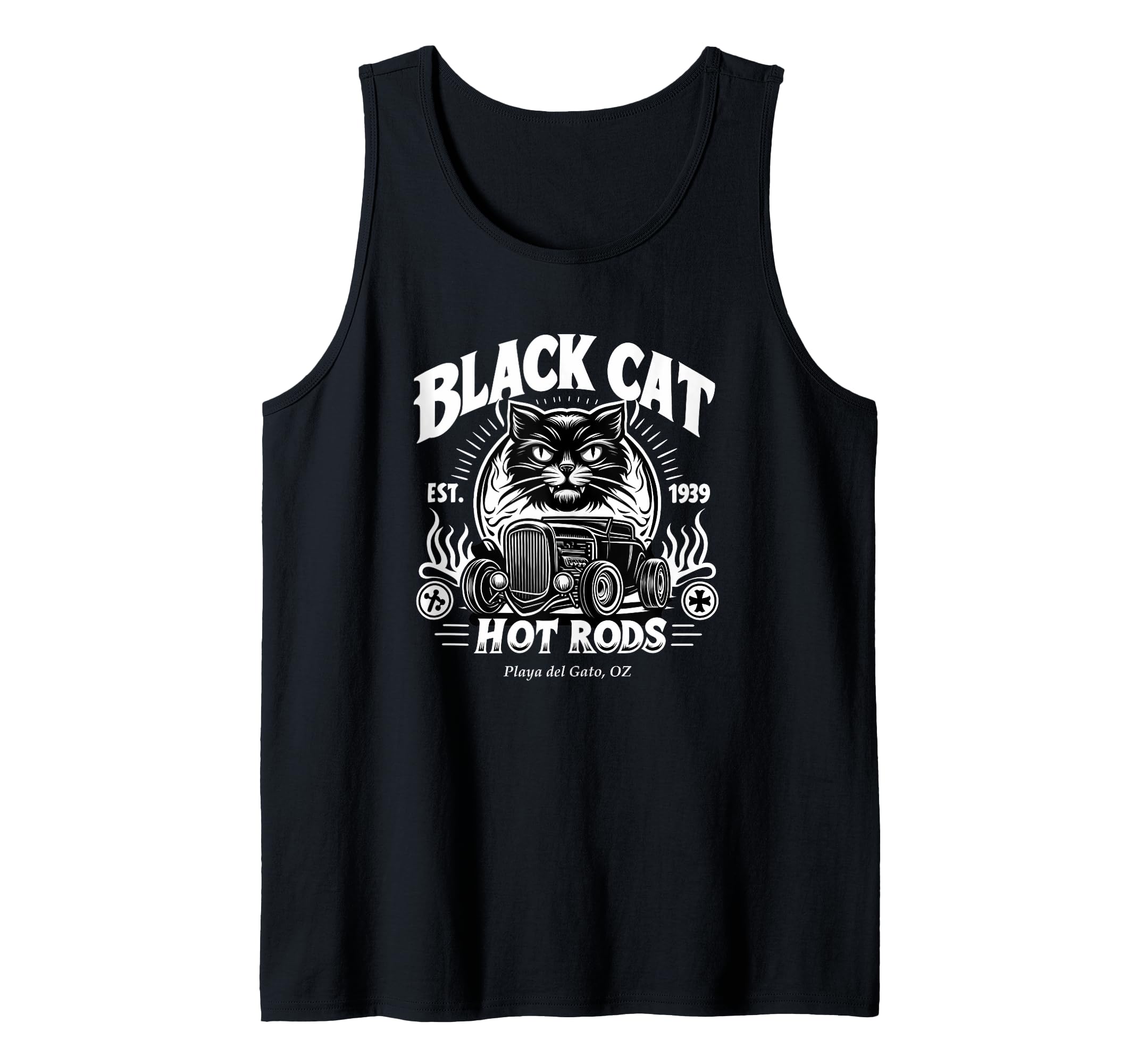 Black Cat Hot Rods T-Shirt Tank Top