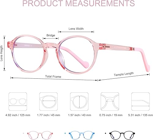 Miniatura 5 de ANDWOOD Gafas de luz azul para niños, niñas, niños, computadora, juegos, anti rayos azules, gafas de sol polarizadas de 3 a 12 años