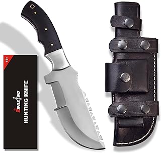 10.5" D2 Tracker Knife | Horizontal Carry Knife Scout Carry Knife with Sheath Knives for Men | Full Tang Bushcraft Knife | Fixed Blade Hunting Knife - BNAZIND