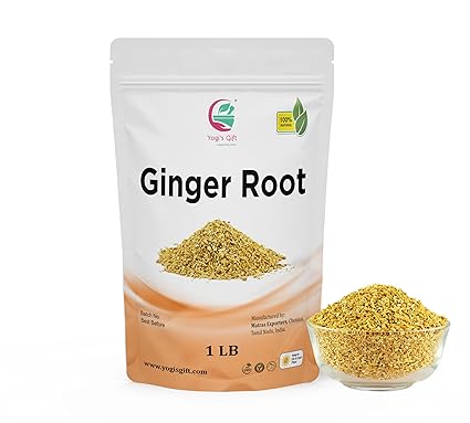 Dried Ginger Root 1 LB (16 Oz)| Cut and Sifted Dried Ginger Pieces | As Spicy as Fresh Ginger | Flavourful Indian Spice |100% Pure and Natural For Making Flavourful Tea | By Yogi's Gift®
