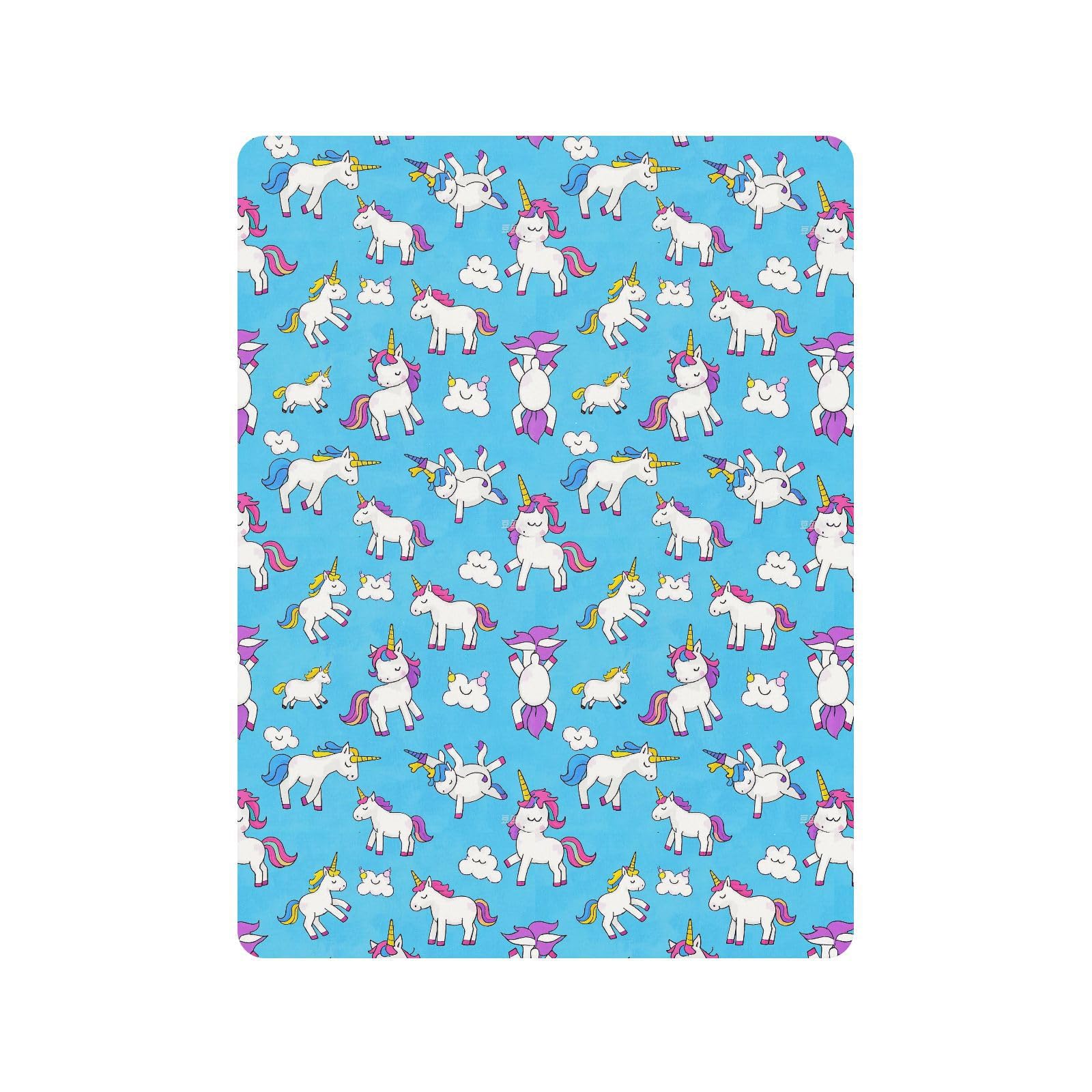 Sábanas de algodón para cuna de bebé con diseño de unicornios de dibujos animados, cómoda y transpirable, de muselina, para guardería, 1 paquete para ni?o
