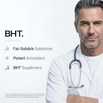 Supersmart - BHT Supplement 300mg per Day - Butylated Hydroxytoluene | Non-GMO & Gluten Free - 90 Vegetarian Capsules