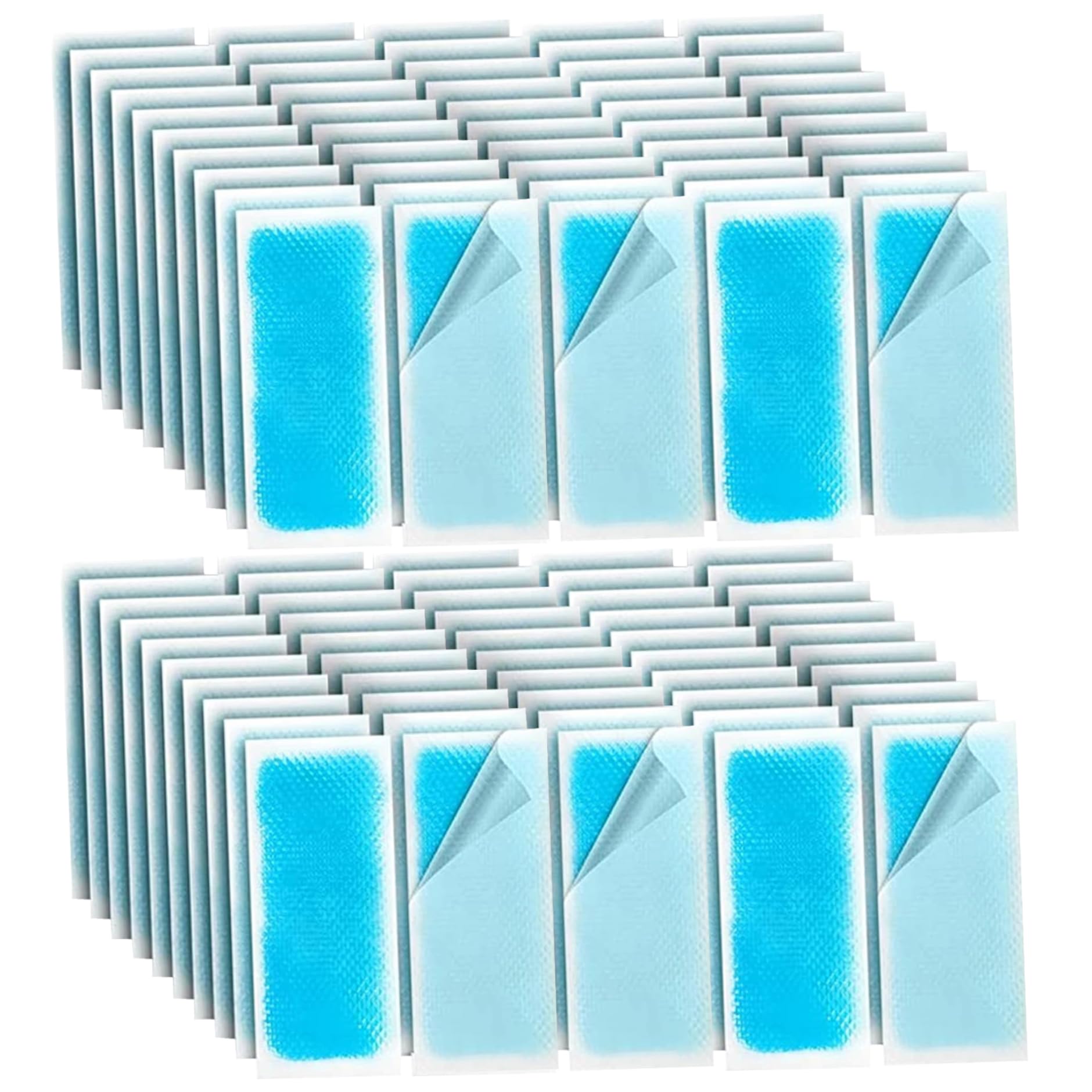 Cooling Patcher 100 piezas de parche de fiebre larga de enfriamiento instantáneo para niños Paquete de hielo de gel listo para usar para dolor de cabeza, fiebre, alivio del dolor, migraña, d