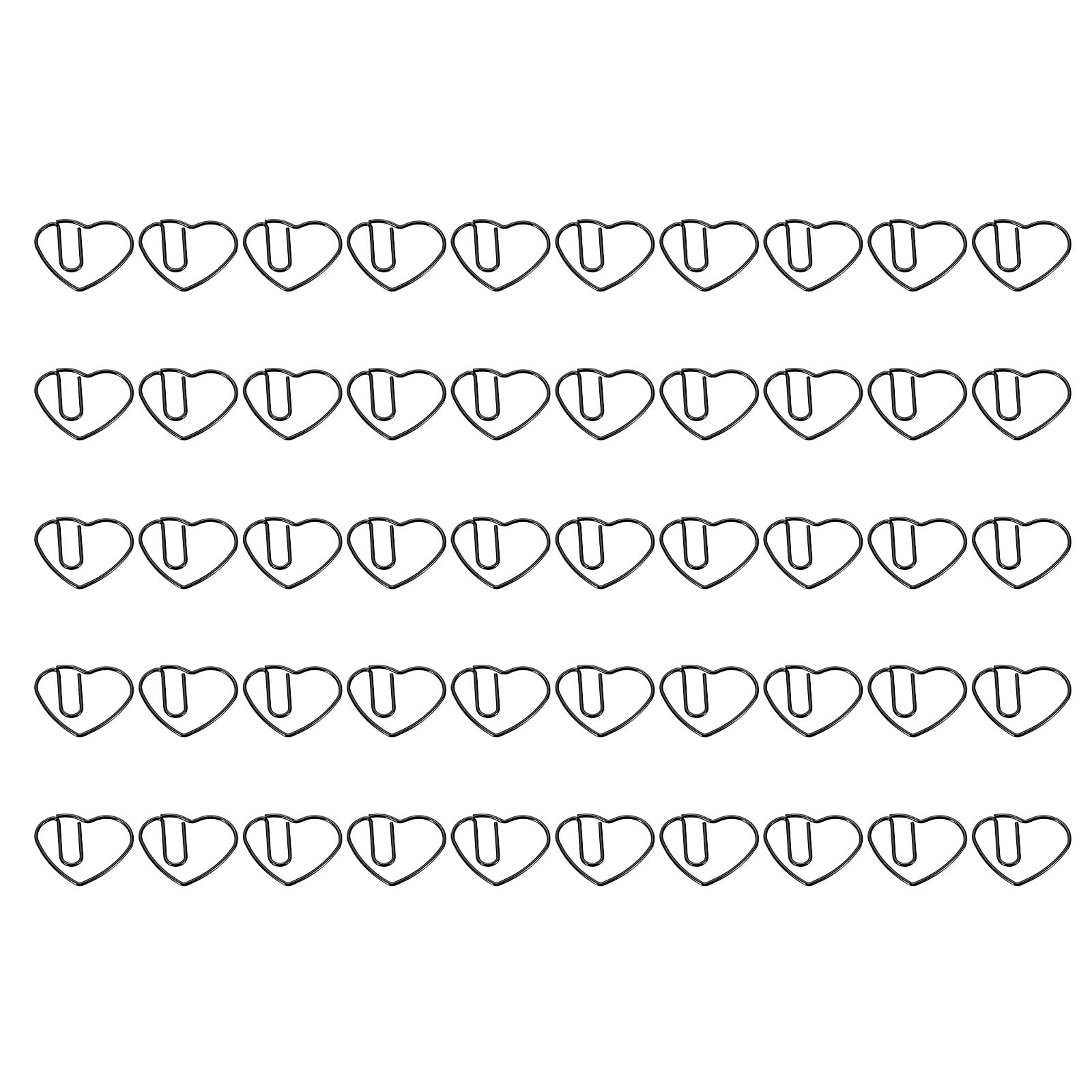 YOKIVE 100 Pcs Paper Clip, Heart-Shaped Clips, Keep Table Neat, Great for Office Art, Home, Daily Use (Black, 1.1-inch)