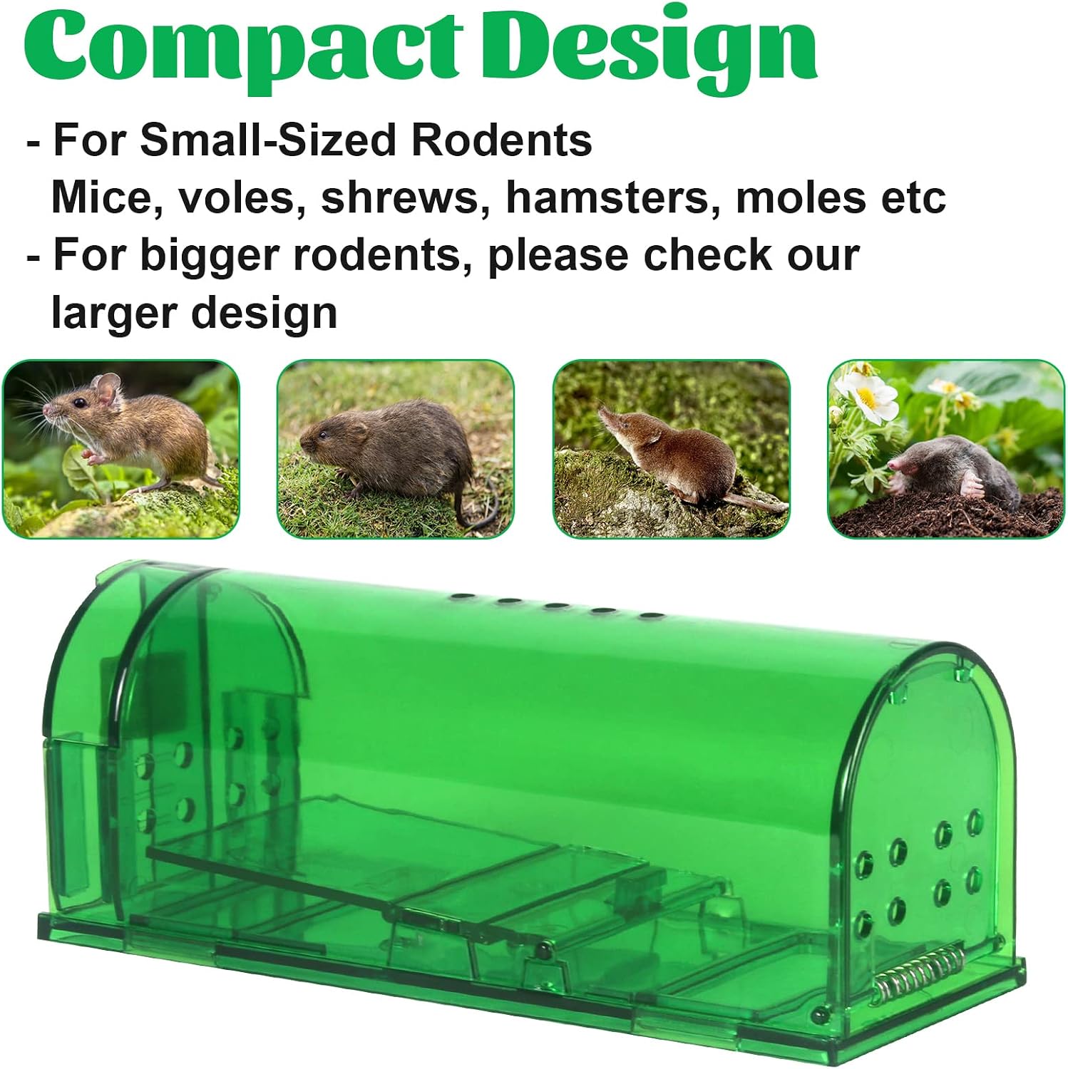 2 Pack Mouse Traps Humane Mice Rat Mouse Traps Indoor for Home Catch and Release with NO Kill - Reusable Mouse Trap for Small Rodent, Voles, Hamsters, Moles Catcher That Works - Small