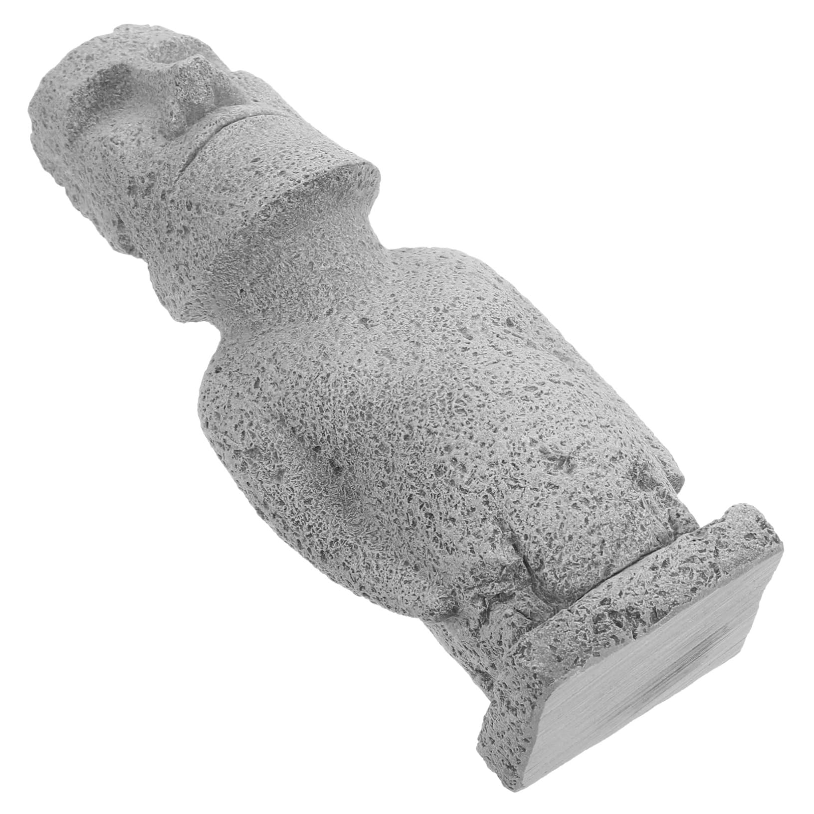 ULTECHNOVO 2 Pièces Statue Moai simulée île de Pâques Ornement décorations d'aquarium Sculpture Pierre Aquarium Moai Statue Moai sous-Marine Aquarium orner grès Grey