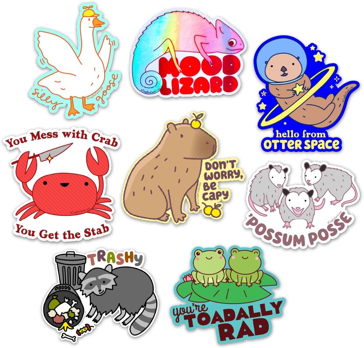 Animal Lover Vinyl Stickers Pack of 8