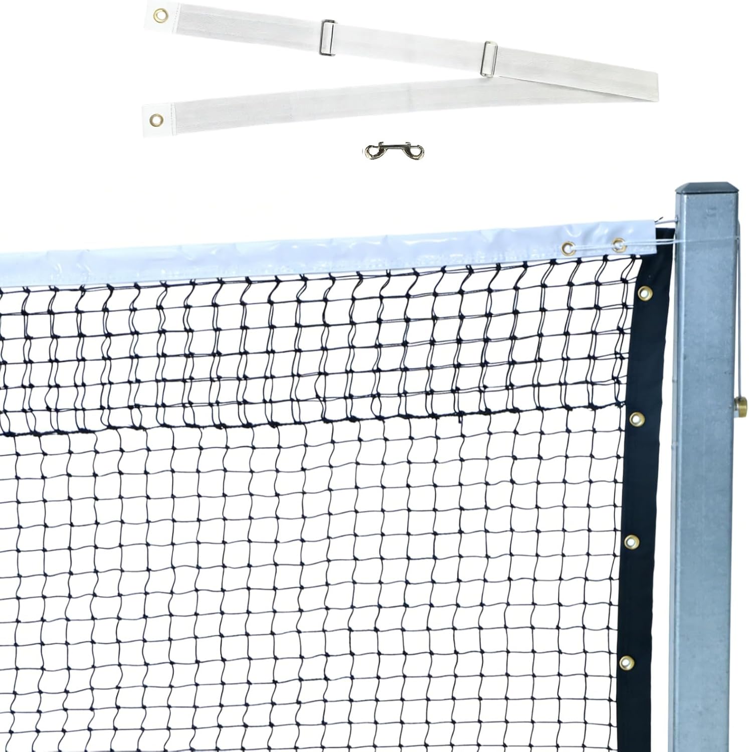 Professional Tennis Net 42ft x 3.5ft – Double-Layer Heavy-Duty Court Replacement Net with 6mm Steel Cable & Complete Accessories | UV/Water-Resistant, Ideal for Court Contractors & Schools