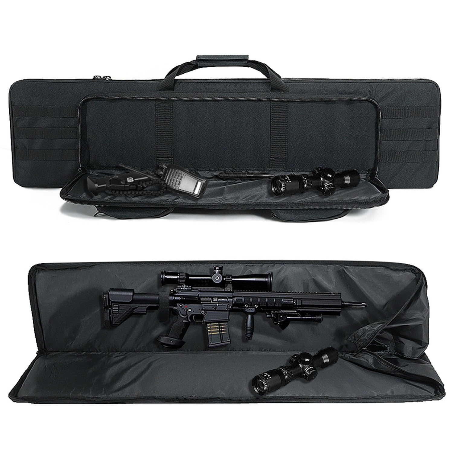 Maletin Arma Larga,Rifle Airsoft Bolsa Táctica Fundas Para Arma,Estuche Para Rifle Táctico Para Armacon,Correa De Hombro Extraíble Bolsa De Transporte,Con Sistema MOLLE Para Caza Disparando 100cm