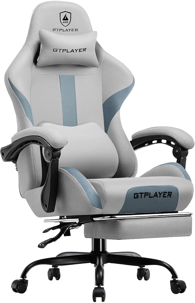Silla Gamer Ergonómica con Reposapiés y Respaldo Alto, Color