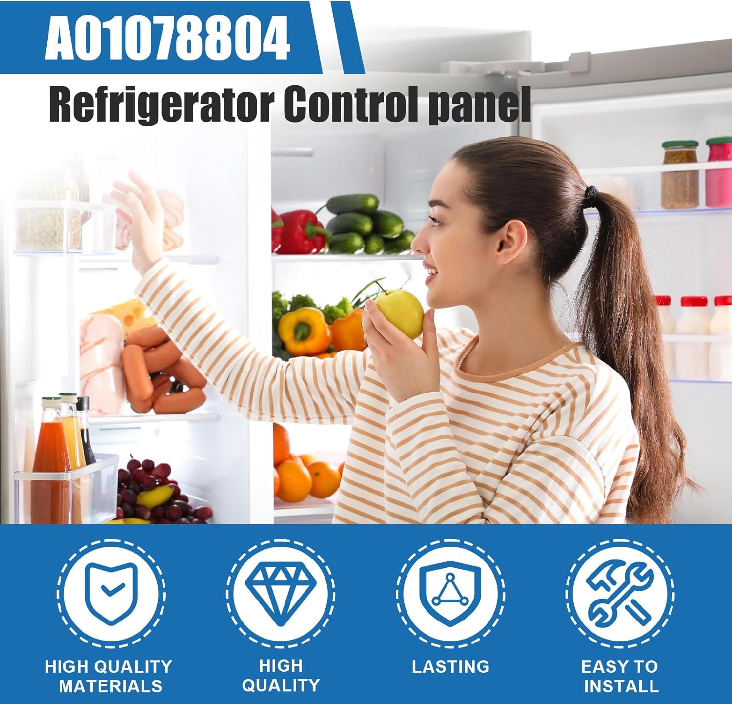 A01078804 Refrigerator Electronic Control Board For Frigidaire Replacement Parts with Cover, Control and Display Board compatible with 242207704 5304498023
