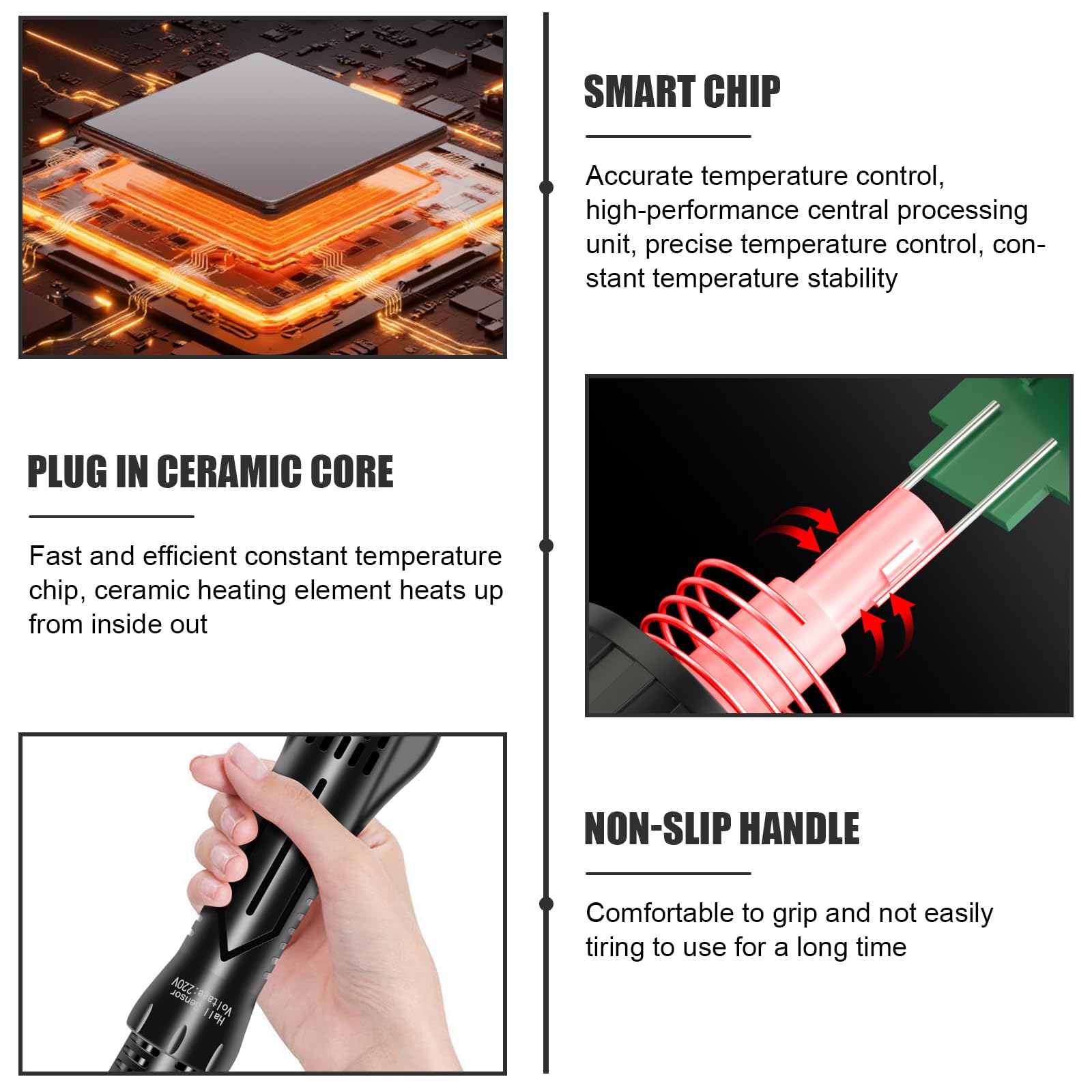 Stazione di saldatura, 2 in 1, stazione saldatrice ad aria calda, set 8586D, 600 W, stazione dissaldante Soldering Station 180-500 ℃, temperatura regolabile e volume dell'aria, set di saldatura per
