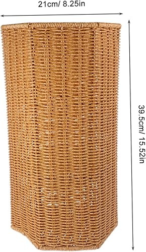 Miniatura 2 de LIFKOME Soporte para paraguas tejido a mano para paraguas de caña de almacenamiento de caña, organizador de paraguas de lluvia, cesta de basura,