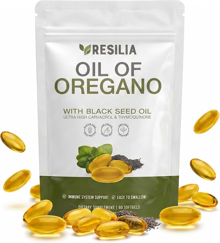 Resilia Oil Of Oregano Softgels with Black Seed Oil - 60 Softgels