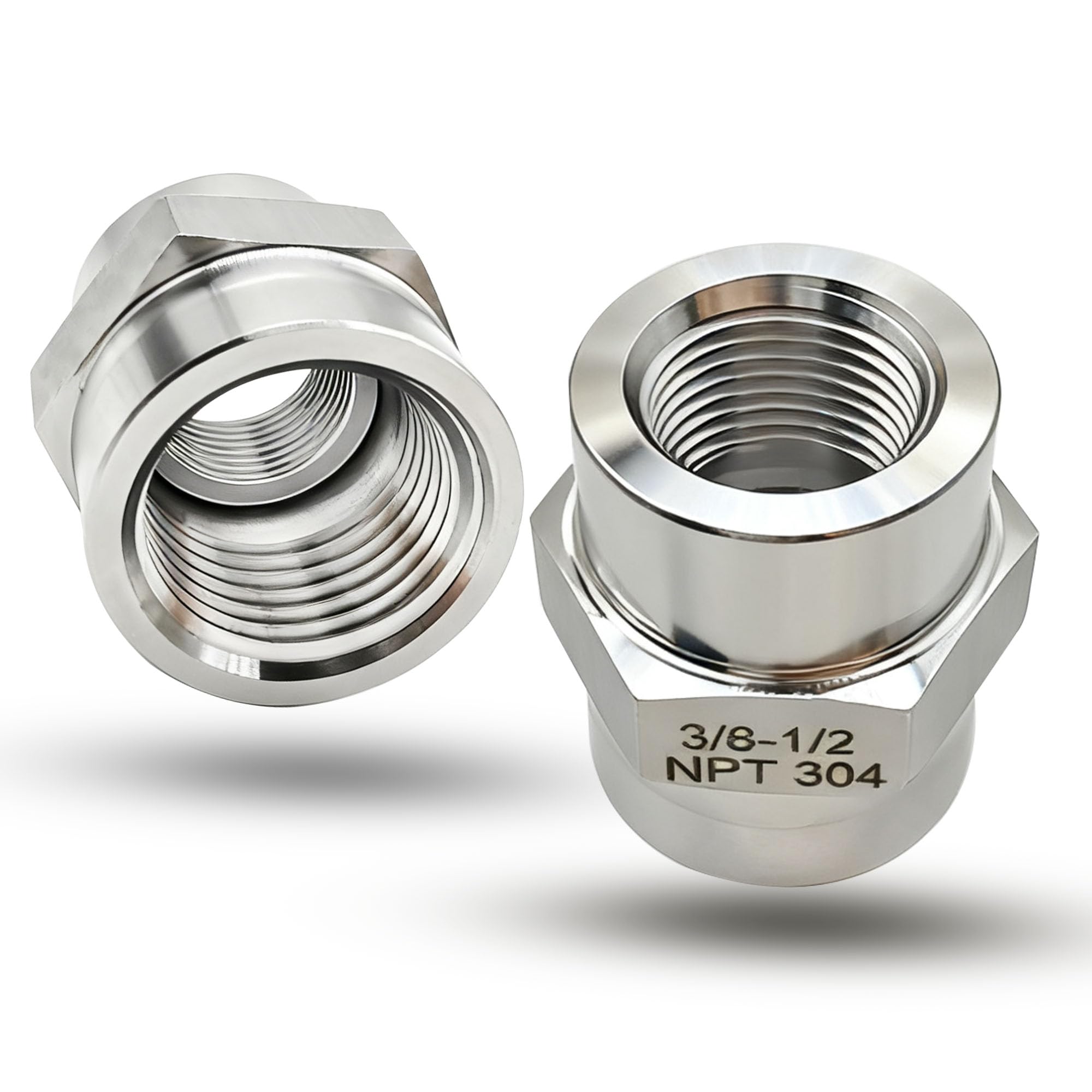 Photo 1 of 1/2 Inch NPT Female x 3/8 Inch NPT Female Pipe Fitting Reducer Coupler Connector, 304 Stainless Steel Reducing Coupling Adapter for Air Water Gas Oil (1/2" female x 3/8" female)