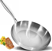 LOLYKITCH Frigideira de aço inoxidável com três camadas de 30 cm – Frigideira profissional de aquecimento rápido e uniforme, panelas seguras para indução e forno para cozinhas domésticas modernas