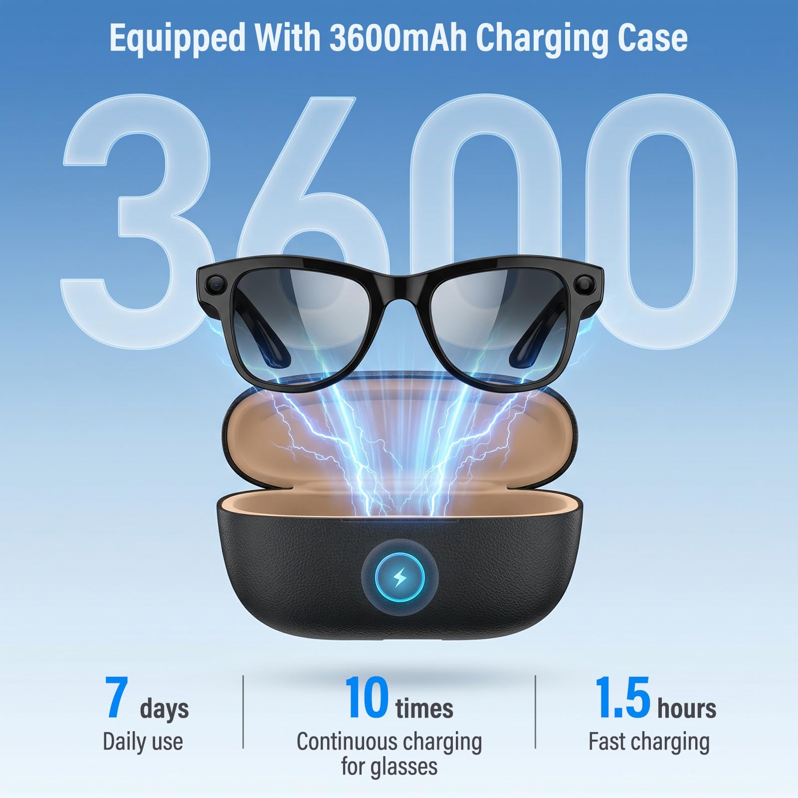 LIROPAU AI Smart Glasses con fotocamera da 8 MP, occhiali intelligenti