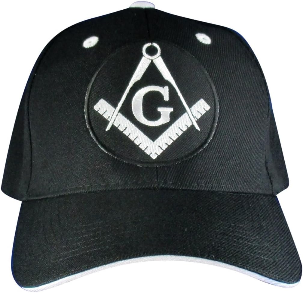 AffinityAddOns Masonic Symbol Hat - Embroidered Mason Patch Baseball Cap Black, White