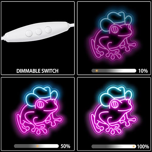 Miniatura 3 de Letrero de neón para decoración de pared, rana con sombrero de vaquero, luz de neón LED para habitación de niños, bar, tienda, fiesta, hogar,