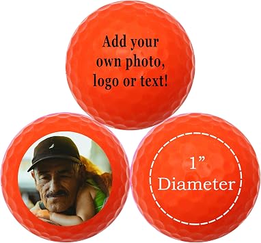 GBM Custom Golf Balls Personalized Golf Balls Add Photo Logo or Text for Parties, Events & Short Game Play, Great Gifts for Fathers Day & Birthdays