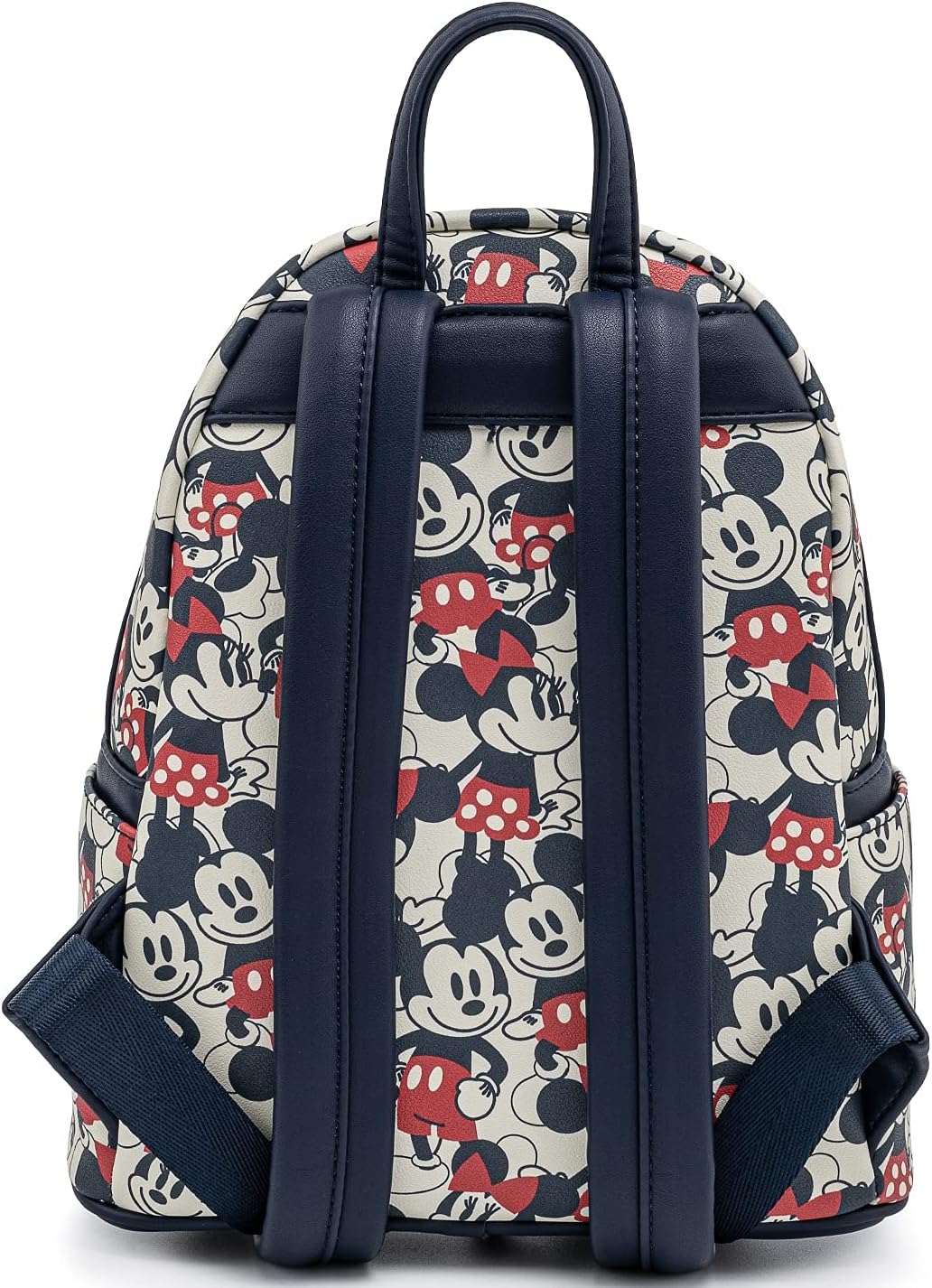 Loungefly Disney Mickey Minnie Mouse Mini Backpack Handbag AOP Red Navy - Image 2