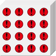CREATCABIN Exclamation Point Sticker, 128Pcs, 8 Sheets, 0.98 Inch | Waterproof, Round, Self Adhesive, Dot Plastic Craft Decor, For Scrapbooking Journaling Bottles Laptop Phone