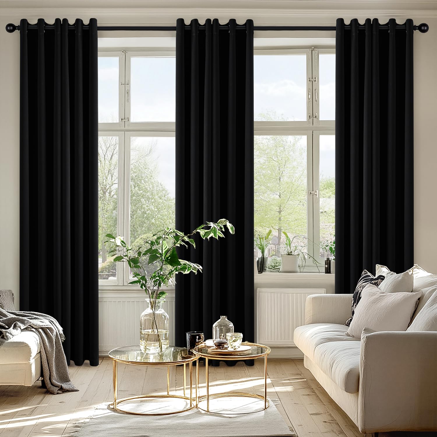 MIULEE Blackout Curtains for Bedroom 2 Panels 40 x 84 Inch Long Black — product photo