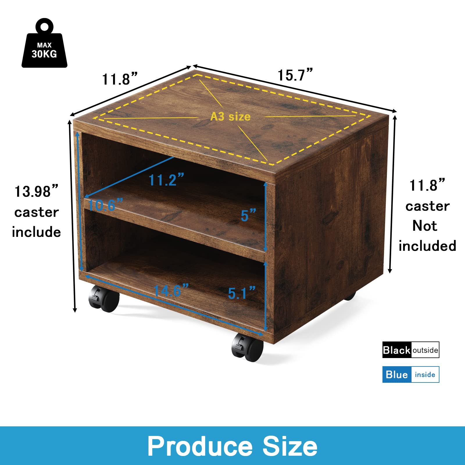 Drawer - patou♡ roku 6ienaトゥモローランドbaserange Amazon.com : HANYEE Printer Stand with Storage - Wood Under