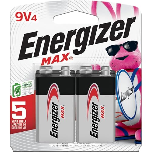 Energizer MAX 9V Batteries (4 Pack), 9 Volt Alkaline Batteries