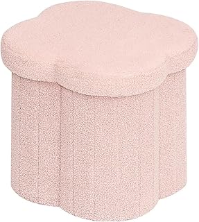 Boucle Storage Ottoman Cube, 13.8
