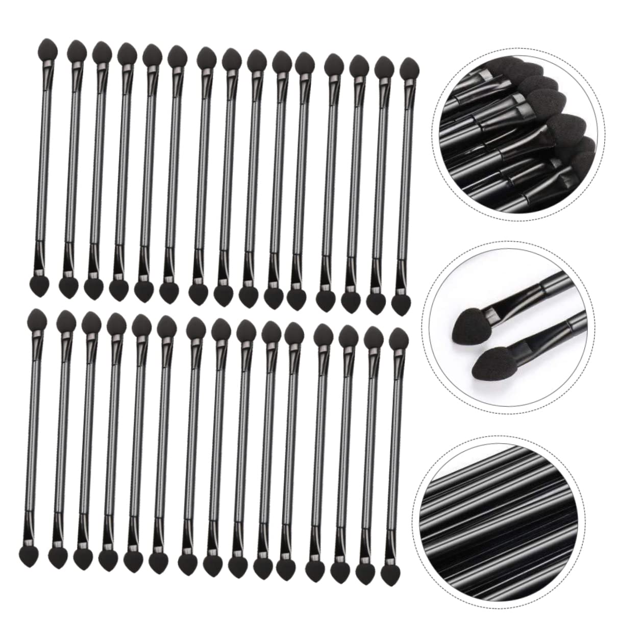 Ipetboom Eyeshadow Brush Set 30pcs Makeup Brush Double Sided Eyeshadow Applicator Comfortable to Use Non-slip Grip