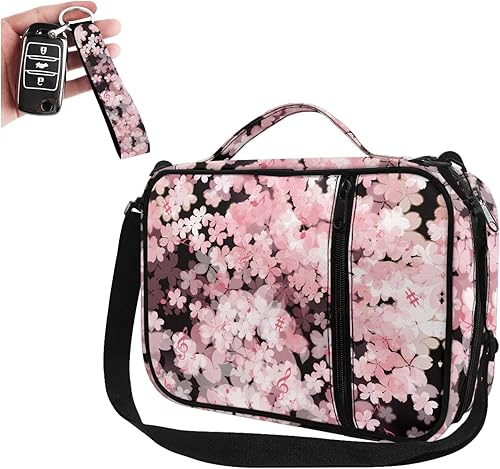 Fundas para la Biblia de cereza para mujer con llavero a juego, funda de transporte grande para libros, bolsa de iglesia, funda protectora para la