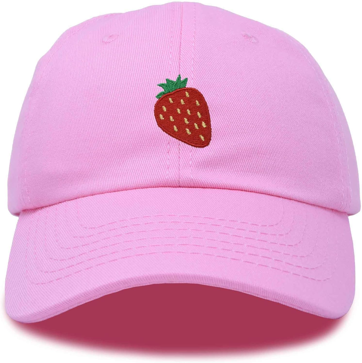 DALIX Strawberry Embroidered Cotton Dad Hat Fruit Adjustable Casual Baseball Cap Nature Womens